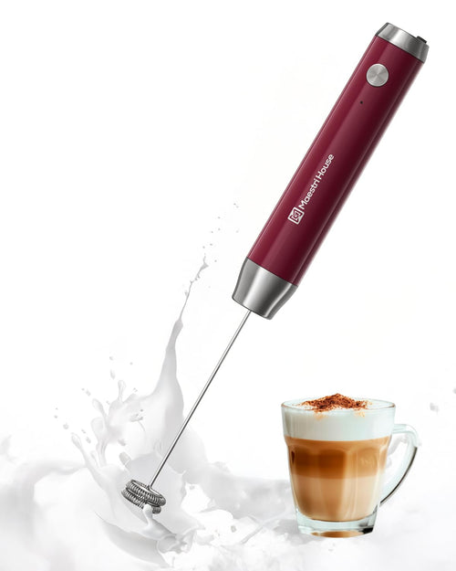 Maestri House Rechargeable Milk Frother, LunaFro NS Handheld Electric Foam Maker Waterproof Detachable Stainless Steel Whisk Drink Mixer Foamer for Lattes, Cappuccino, No Stand
