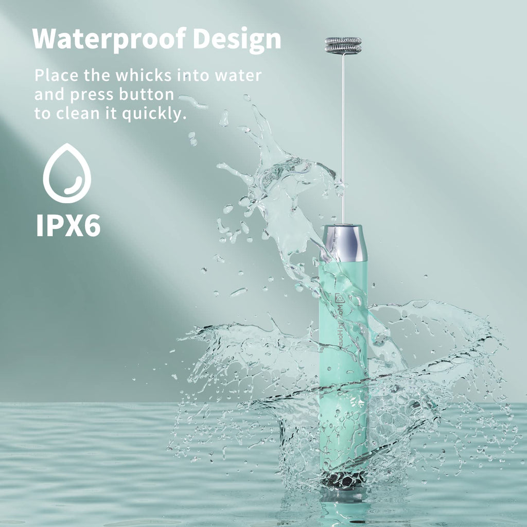 Maestri House Rechargeable Milk Frother, LunaFro NS Handheld Electric Foam Maker Waterproof Detachable Stainless Steel Whisk Drink Mixer Foamer for Lattes, Cappuccino, No Stand